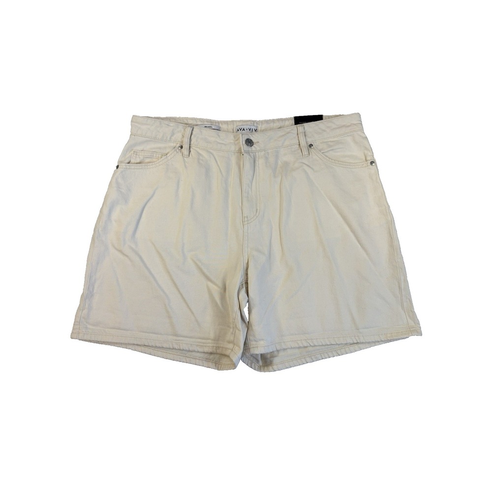 Ava & Viv Junior's 17 Ivory High Rise Relaxed Midi Shorts Festival Summer Urban